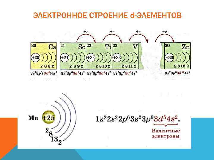 ЭЛЕКТРОННОЕ СТРОЕНИЕ d-ЭЛЕМЕНТОВ 