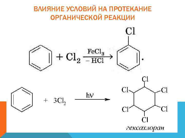 ВЛИЯНИЕ УСЛОВИЙ НА ПРОТЕКАНИЕ ОРГАНИЧЕСКОЙ РЕАКЦИИ 