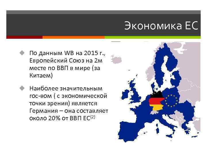 Экономика ЕС u По данным WB на 2015 г. , Европейский Союз на 2