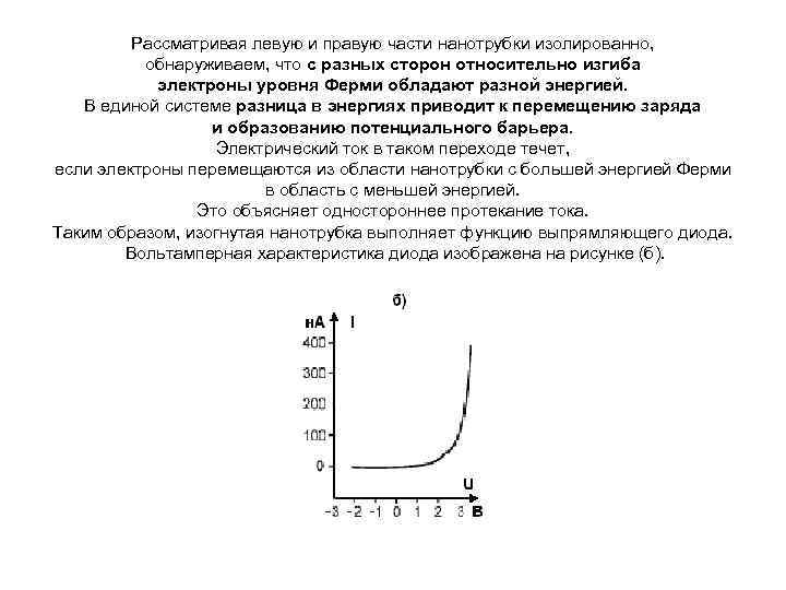 Рассматривая левую и правую части нанотрубки изолированно, обнаруживаем, что с разных сторон относительно изгиба