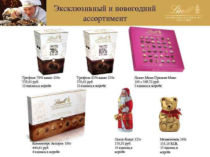 Эксклюзивный и новогодний ассортимент Трюфель 70% какао 250 г 578, 61 руб. 12 единиц