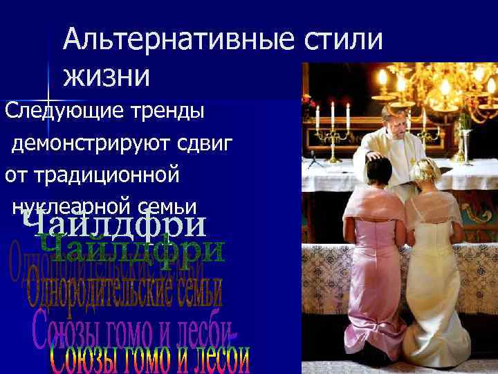Альтернативные стили жизни Следующие тренды демонстрируют сдвиг от традиционной нуклеарной семьи 