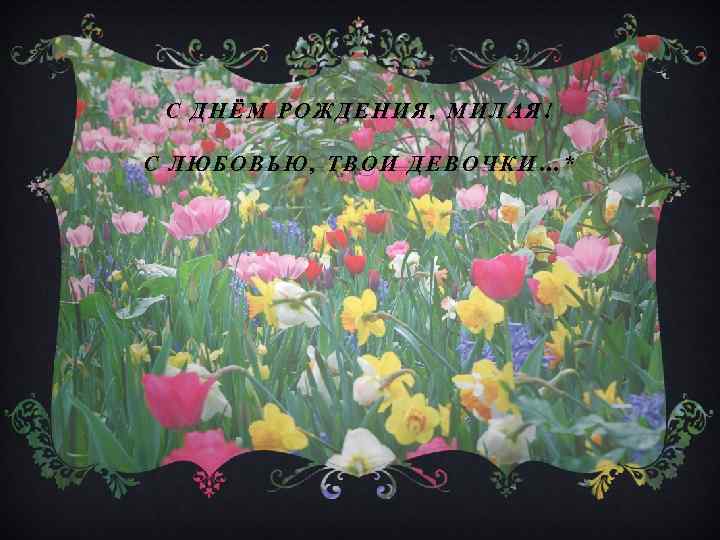 С ДНЁМ РОЖДЕНИЯ, МИЛАЯ! С ЛЮБОВЬЮ, ТВОИ ДЕВОЧКИ…* 