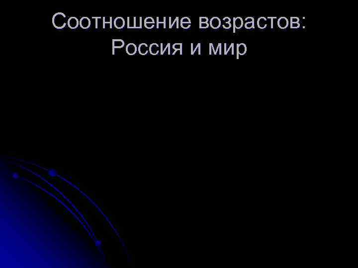 Соотношение возрастов: Россия и мир 