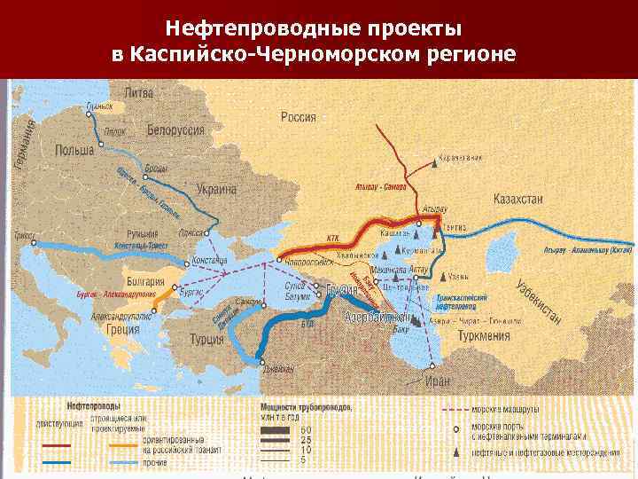 Нефтепроводные проекты в Каспийско-Черноморском регионе 