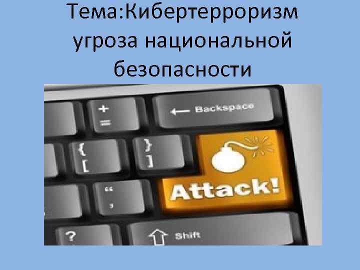 Тема: Кибертерроризм угроза национальной безопасности 