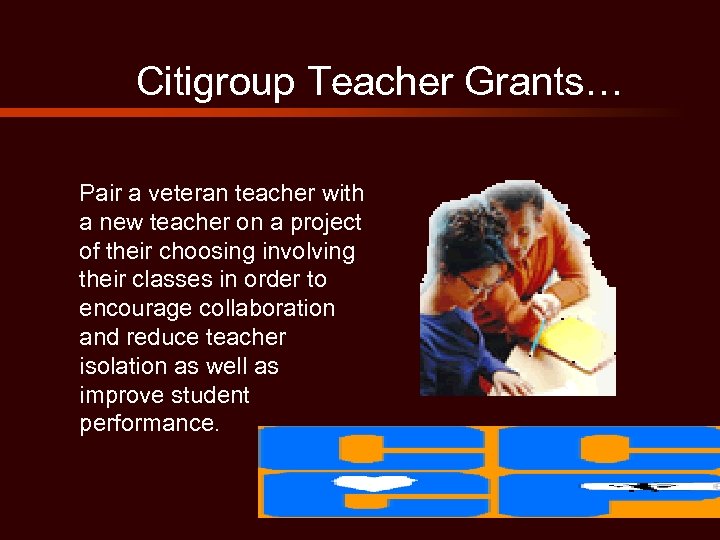 Citigroup Teacher Grants… Pair a veteran teacher with a new teacher on a project