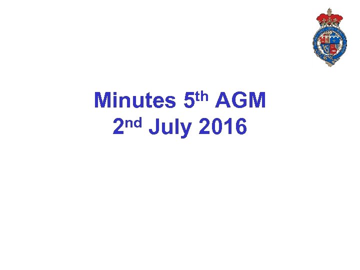 Minutes 5 th AGM 2 nd July 2016 