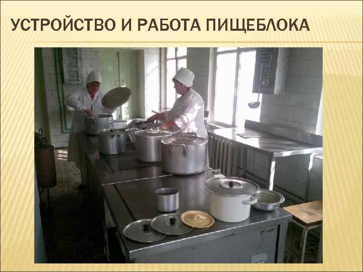 УСТРОЙСТВО И РАБОТА ПИЩЕБЛОКА 