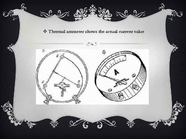 v Thermal ammeter shows the actual current value 