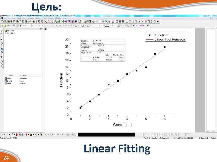 Цель: 24 Linear Fitting 