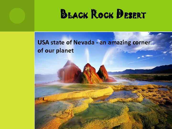 B LACK R OCK D ESERT USA state of Nevada - an amazing corner