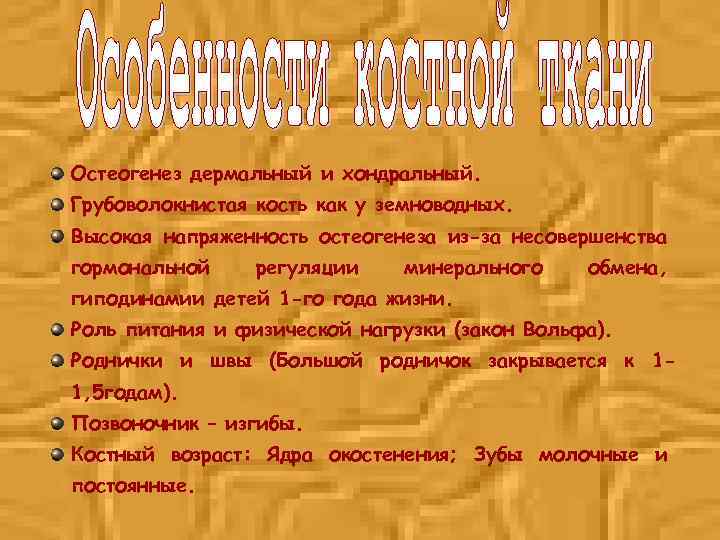 Остеогенез дермальный и хондральный. Грубоволокнистая кость как у земноводных. Высокая напряженность остеогенеза из-за несовершенства