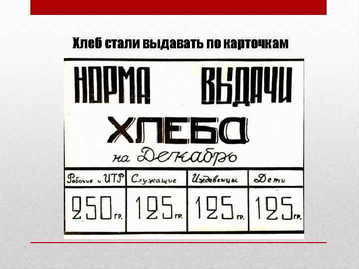 Хлеб стали выдавать по карточкам 