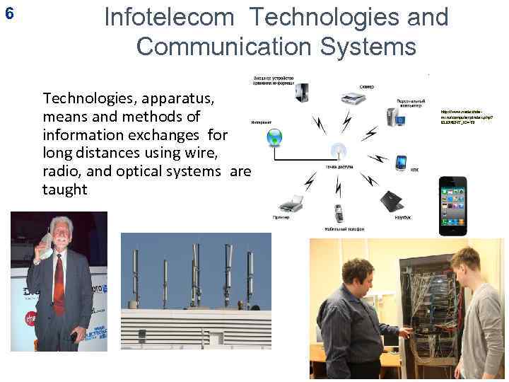 6 Infotelecom Technologies and Communication Systems Technologies, apparatus, means and methods of information exchanges