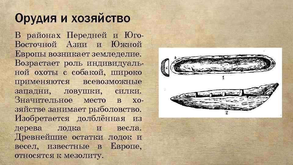 Орудия и хозяйство В районах Передней и Юго. Восточной Азии и Южной Европы возникает