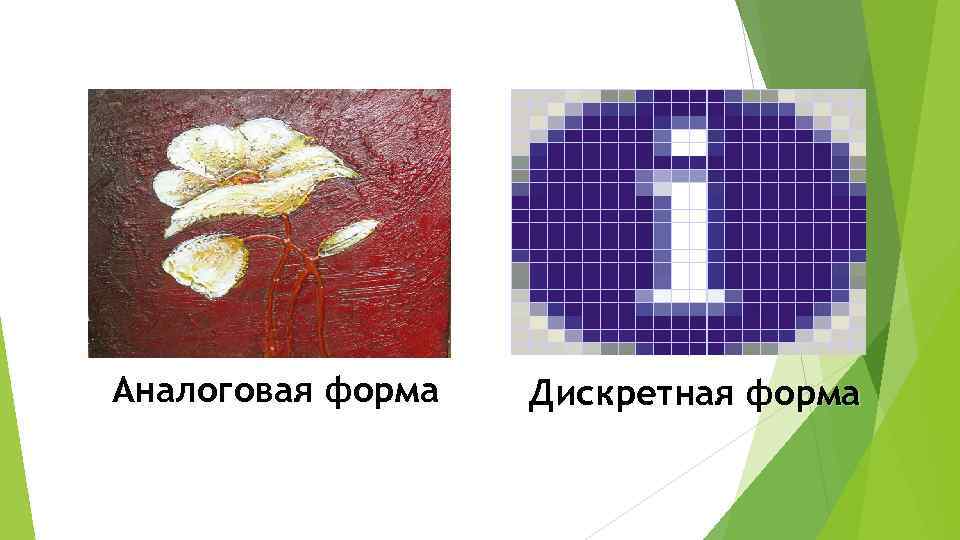 Аналоговая форма Дискретная форма 
