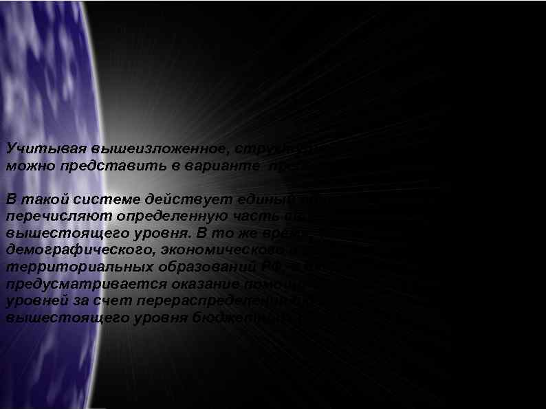 Учитывая вышеизложенное, структурно бюджетную систему можно представить в варианте представленном на рисунке 1. В