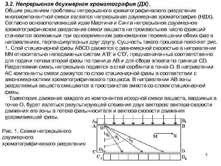 3. 2. Непрерывная двухмерная хроматография (ДХ). Общим решением проблемы непрерывного хроматографического разделения многокомпонентной смеси
