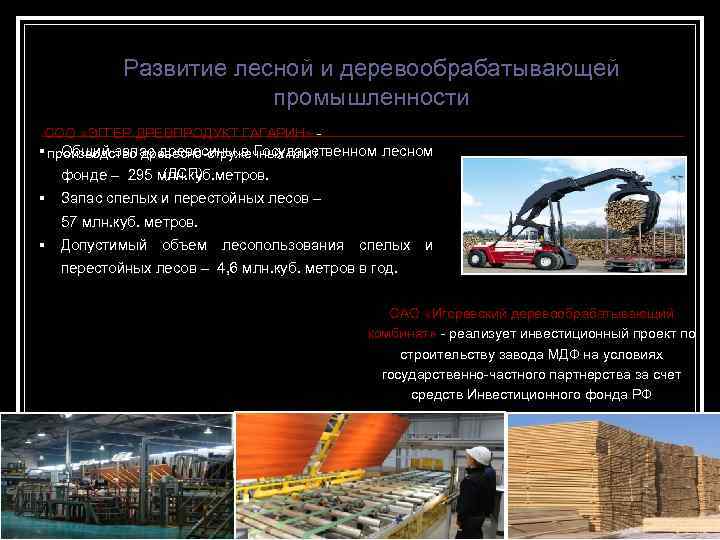 Развитие лесной и деревообрабатывающей промышленности ООО «ЭГГЕР ДРЕВПРОДУКТ ГАГАРИН» - § производство древесно-стружечных плит