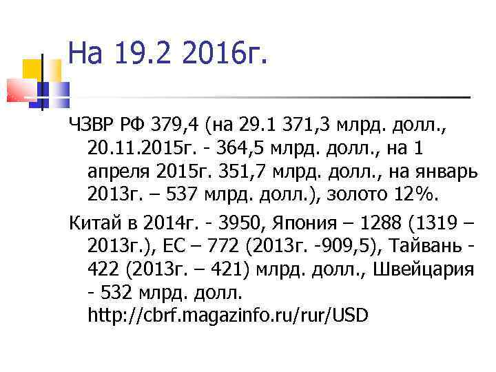 На 19. 2 2016 г. ЧЗВР РФ 379, 4 (на 29. 1 371, 3