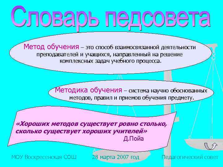 Метод обучения – это способ взаимосвязанной деятельности преподавателей и учащихся, направленный на решение комплексных