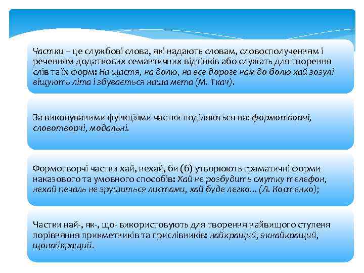 Частки – це службові слова, які надають словам, словосполученням і реченням додаткових семантичних відтінків