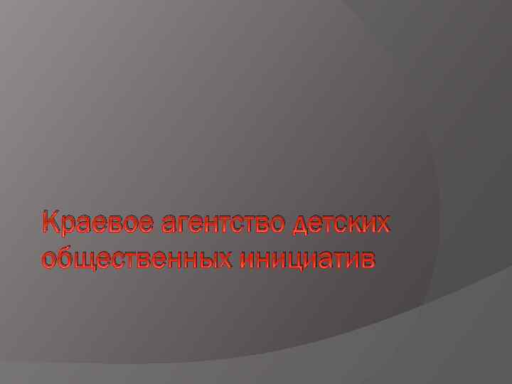 Краевое агентство детских общественных инициатив 