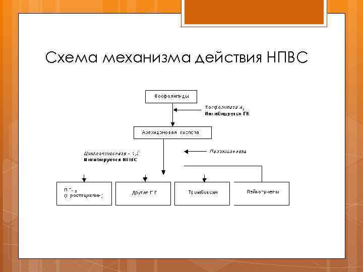 Схема механизма действия НПВС 
