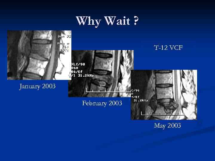 Why Wait ? T-12 VCF January 2003 February 2003 May 2003 