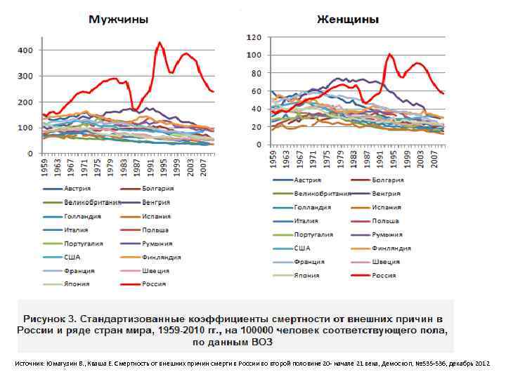 Источник: Юмагузин В. , Кваша Е. Смертность от внешних причин смерти в России во