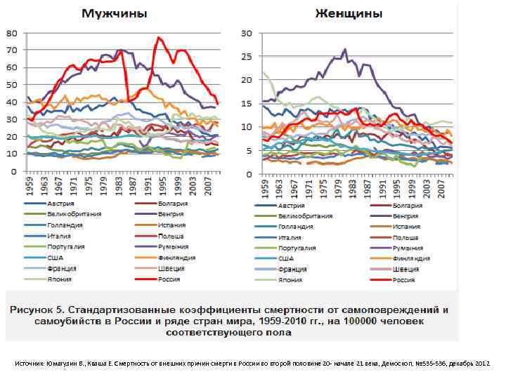 Источник: Юмагузин В. , Кваша Е. Смертность от внешних причин смерти в России во