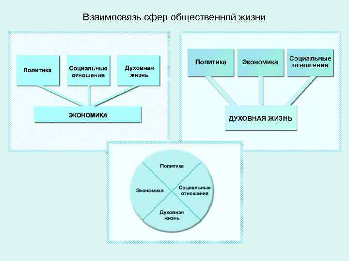 Взаимосвязь сфер общественной жизни 