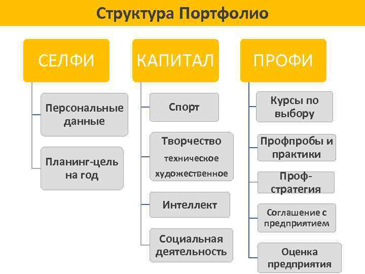 Структура портфолио образец