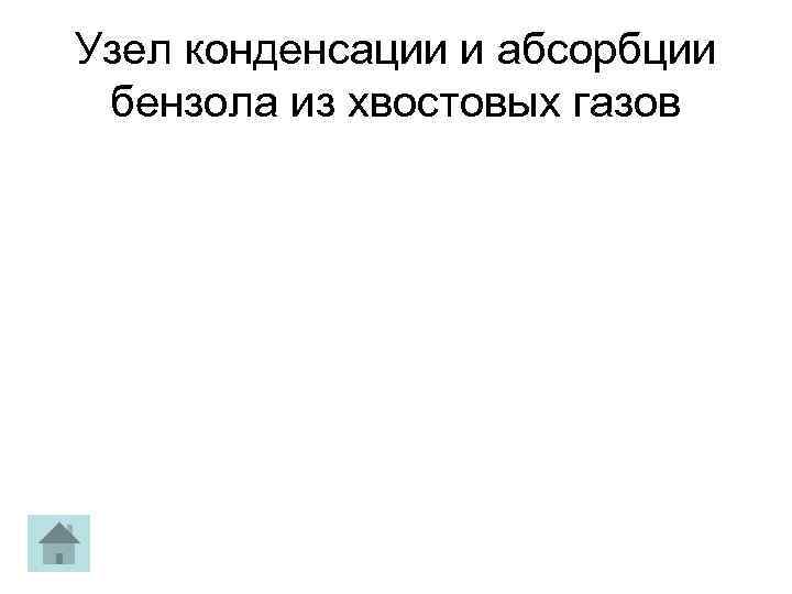 Узел конденсации и абсорбции бензола из хвостовых газов 