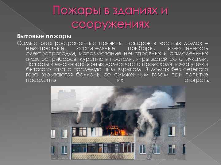 Пожары в зданиях и сооружениях Бытовые пожары Самые распространенные причины пожаров в частных домах