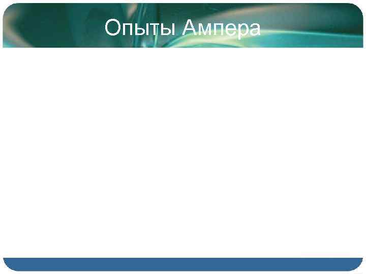 Опыты Ампера I I 