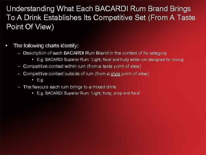 Understanding What Each BACARDI Rum Brand Brings To A Drink Establishes Its Competitive Set