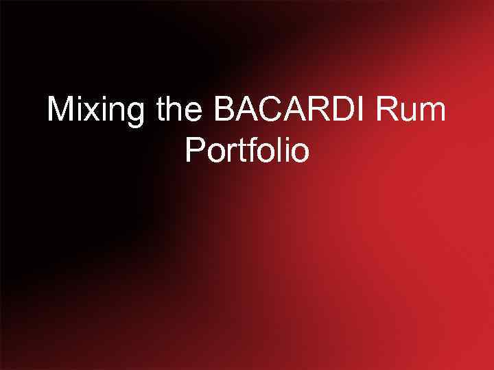 Mixing the BACARDI Rum Portfolio 