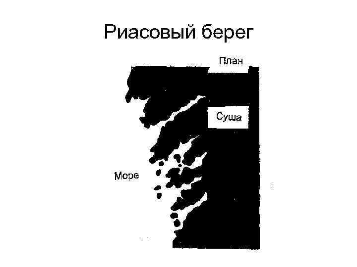 Виды берегов. Риасовый Тип берега. Риасовый Тип побережья. Далматинский Тип берега. Типы риасовых морских берегах.