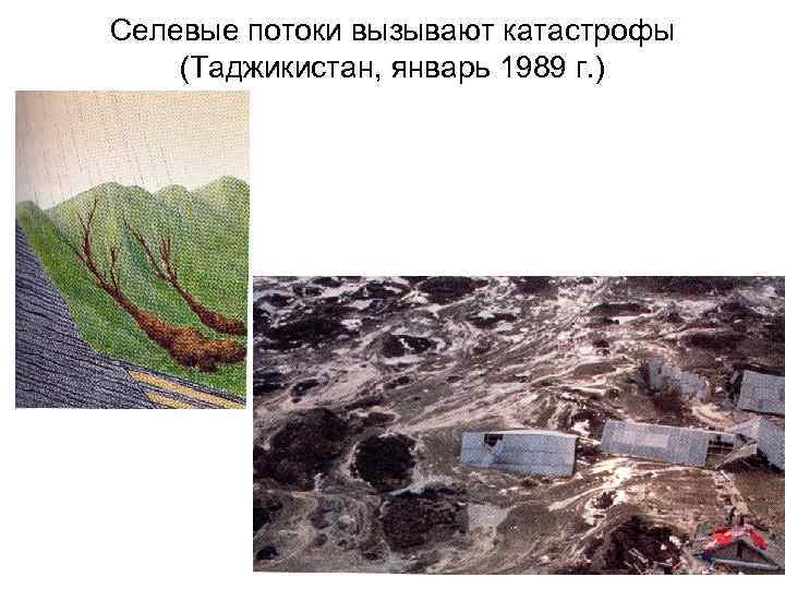 Селевые потоки вызывают катастрофы (Таджикистан, январь 1989 г. ) 