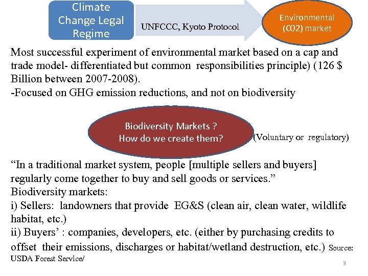 Climate Change Legal Regime UNFCCC, Kyoto Protocol Environmental (C 02) market Most successful experiment