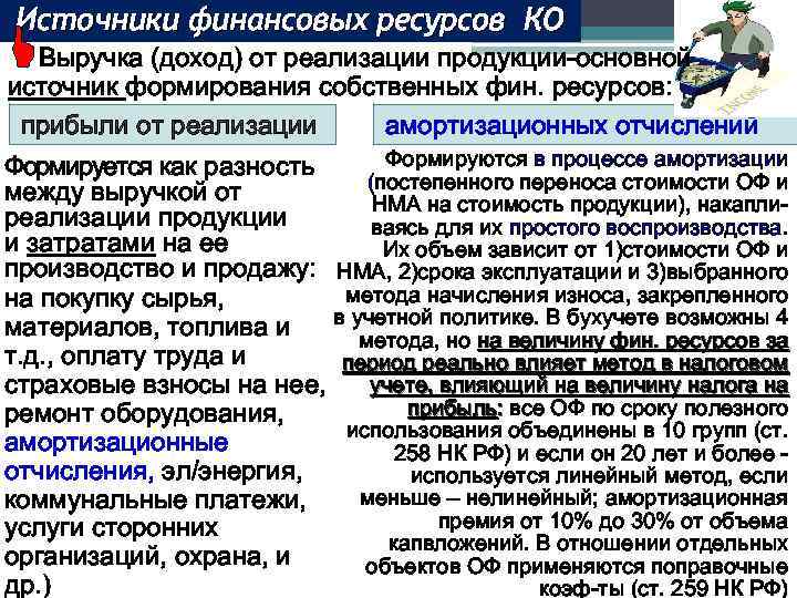 Источники финансовых ресурсов КО LВыручка (доход) от реализации продукции-основной источник формирования собственных фин. ресурсов: