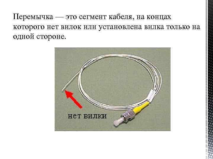 Перемычка — это сегмент кабеля, на концах которого нет вилок или установлена вилка только