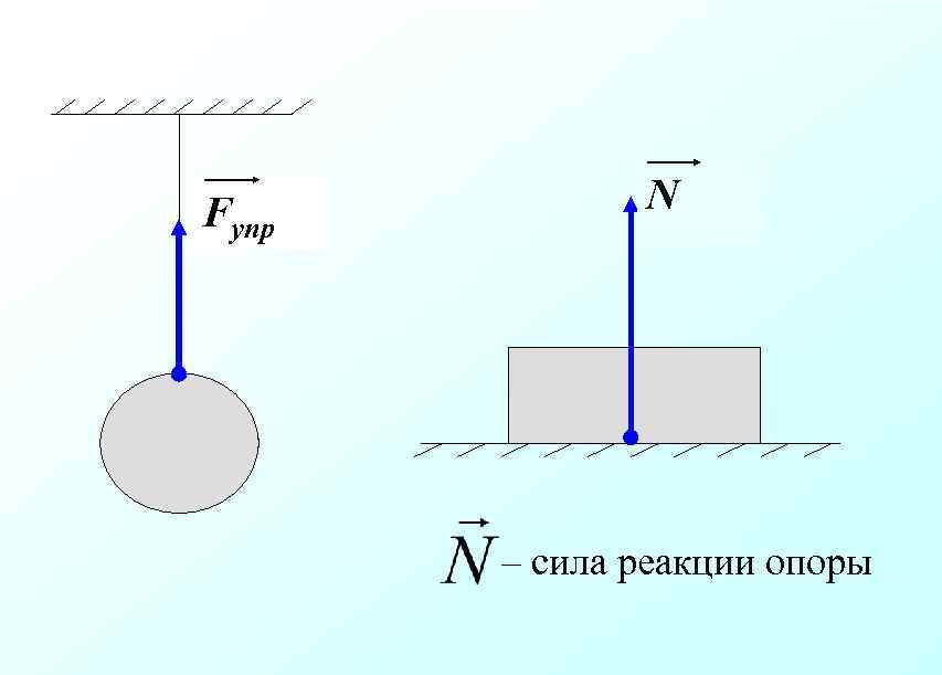Fупр N – сила реакции опоры 