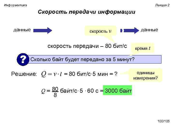 Средняя скорость передачи