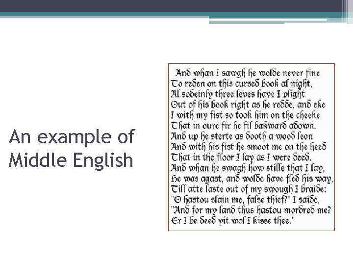 An example of Middle English 