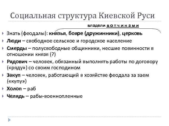 Территориально профессиональная организация городского населения киевской руси