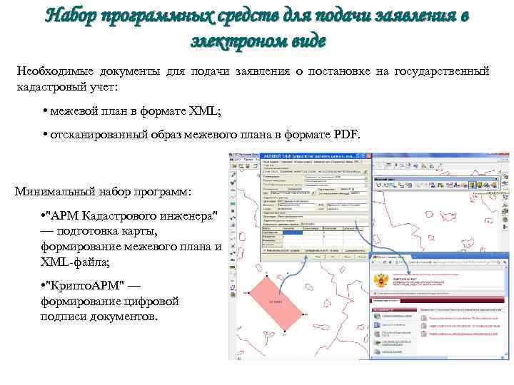 Набор программных средств для подачи заявления в электроном виде Необходимые документы для подачи заявления