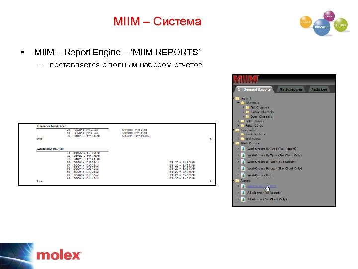 MIIM – Система • MIIM – Report Engine – ‘MIIM REPORTS’ – поставляется с